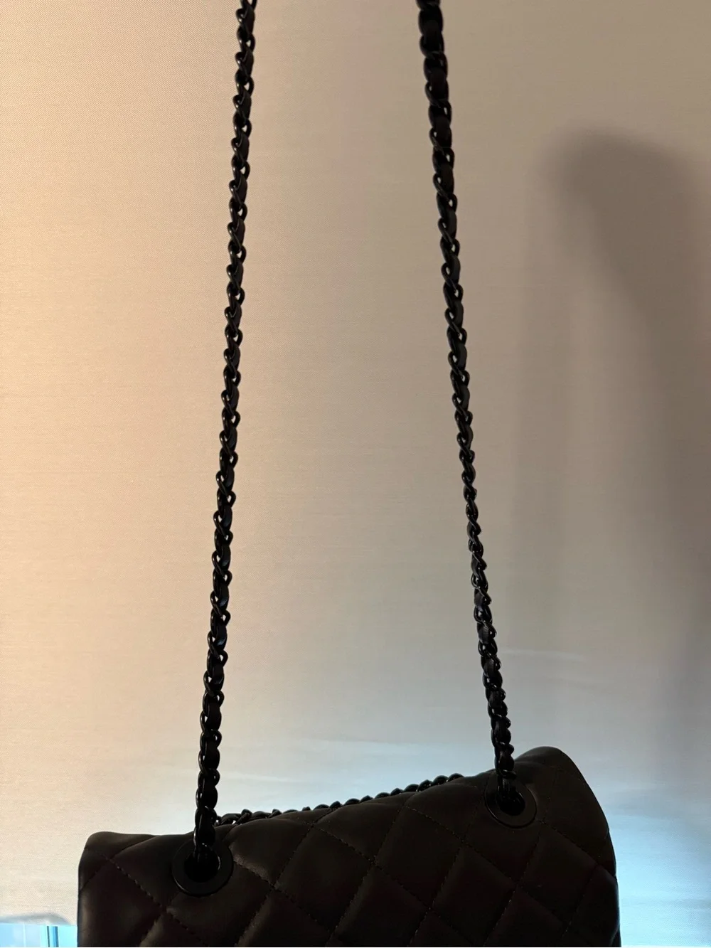 Aldo Black Quilted Shoulder Bag with Chain Strap